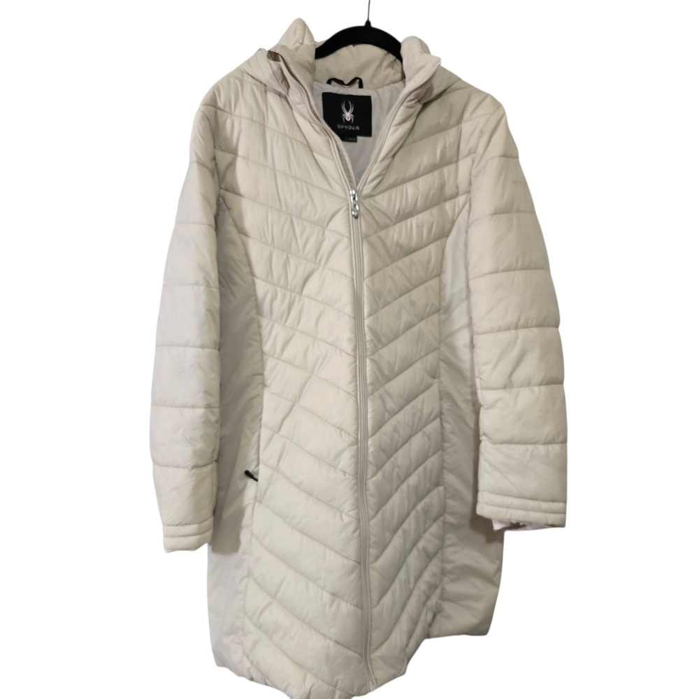 Spyder Women's Cream Quilted Puffer Jacket - Picture 2 of 12